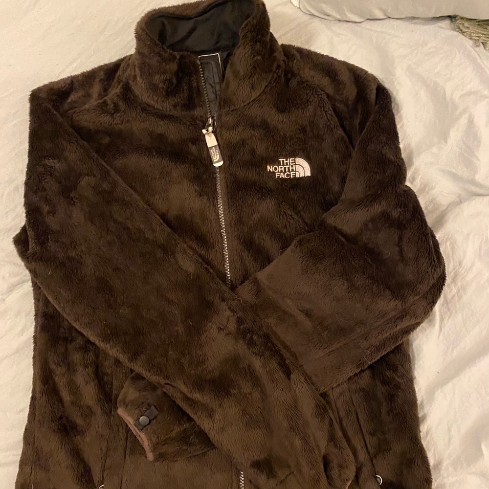 Black Fuzzy North Face Jacket